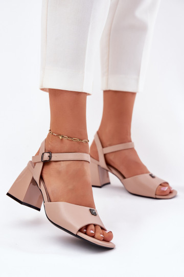 Sandalias de tacón alto para mujer. Vinceza 62235 beige 2
