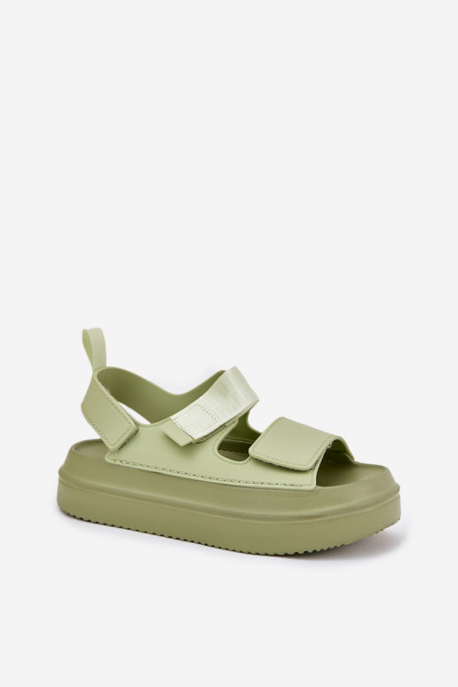Sandalias de mujer con una plataforma Z con cierre adhesivoami color verde Nitepira Sandalias de mujer con una plataforma Z con cierre adhesivoami color verde Nitepira