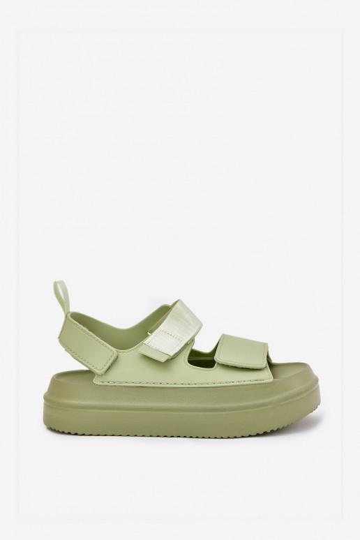 Sandalias de mujer con una plataforma Z con cierre adhesivoami color verde Nitepira Sandalias de mujer con una plataforma Z con cierre adhesivoami color verde Nitepira