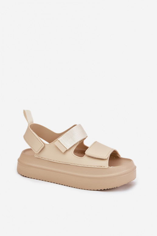 Sandalias de mujer con una plataforma Z con cierre adhesivoami beige Nitepira Sandalias de mujer con una plataforma Z con cierre adhesivoami beige Nitepira