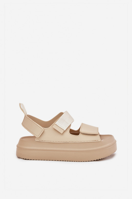 Sandalias de mujer con una plataforma Z con cierre adhesivoami beige Nitepira Sandalias de mujer con una plataforma Z con cierre adhesivoami beige Nitepira