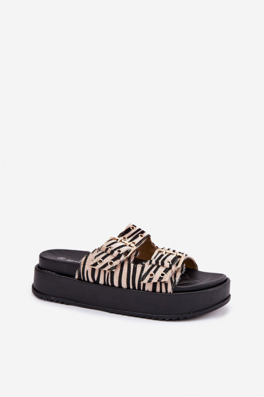 zapatillas de mujer con hebillas con una plataforma Zebra Nilatha zapatillas de mujer con hebillas con una plataforma Zebra Nilatha