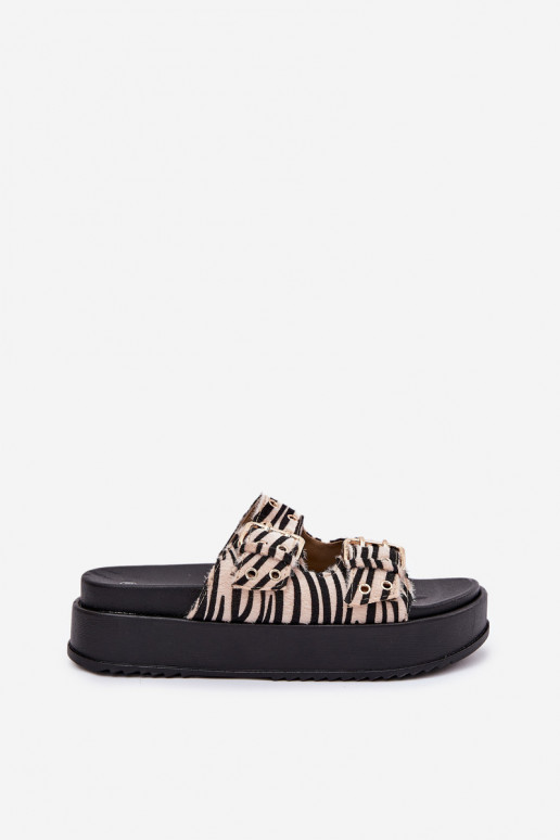 zapatillas de mujer con hebillas con una plataforma Zebra Nilatha zapatillas de mujer con hebillas con una plataforma Zebra Nilatha
