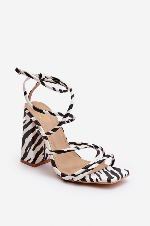 De moda Sandalias de tacón Blanco-de color negro Josette De moda Sandalias de tacón Blanco-de color negro Josette