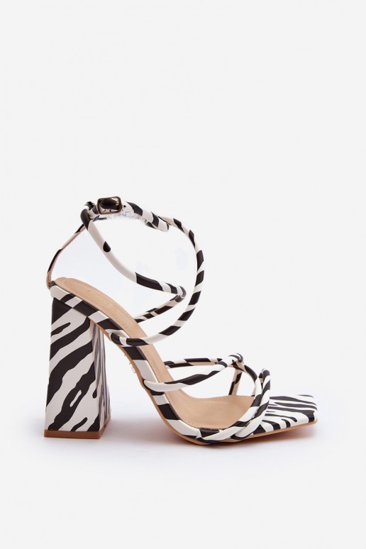 De moda Sandalias de tacón Blanco-de color negro Josette De moda Sandalias de tacón Blanco-de color negro Josette