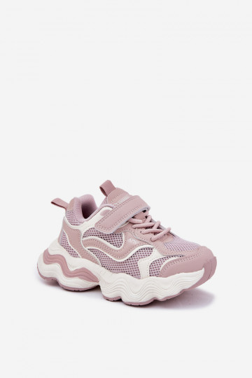 Zapatos infantiles rosas de estilo deportivo con suela gruesa, "Lianees"