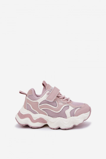 Zapatos infantiles rosas de estilo deportivo con suela gruesa, "Lianees" 2
