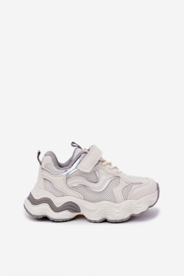 Zapatos infantiles blancos de estilo deportivo con suela gruesa, "Lianees" 2
