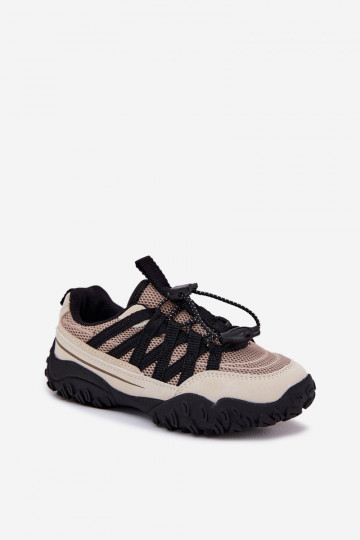 Zapatos infantiles color arena de estilo deportivo con cremallera, "Įjungtanelita"