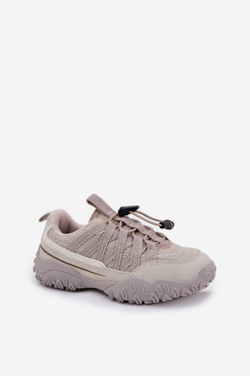 Zapatos infantiles color marfil de estilo deportivo con cremallera, "Įjungtanelita"