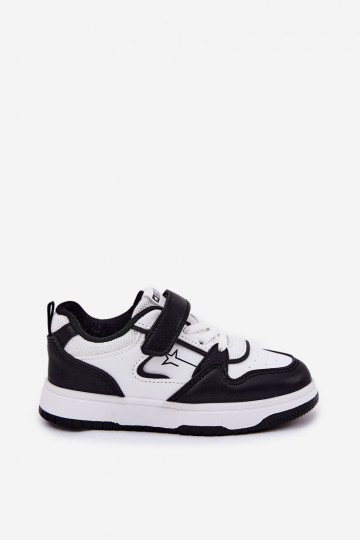 Zapatos infantiles de estilo deportivo en blanco y negro, Big Star RR374052 2