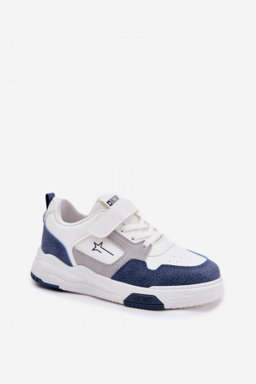 Zapatos infantiles de estilo deportivo en blanco y azul, Big Star RR374053