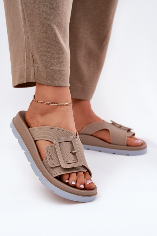 Fragante zapatillas de mujer para decorar con hebillas ZAXY RR285076 beige Fragante zapatillas de mujer para decorar con hebillas ZAXY RR285076 beige