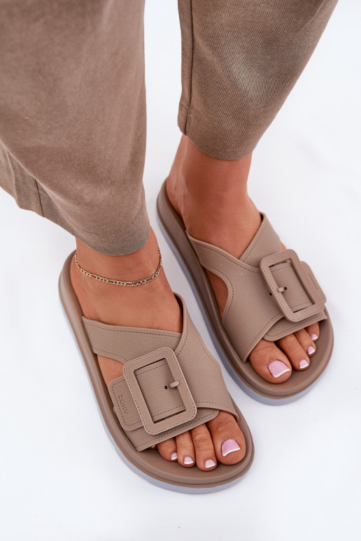 Fragante zapatillas de mujer para decorar con hebillas ZAXY RR285076 beige Fragante zapatillas de mujer para decorar con hebillas ZAXY RR285076 beige