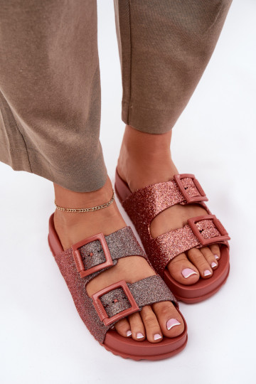 Fragante zapatillas de mujer con brillo I con hebillasmi ZAXY RR285025 color rosa