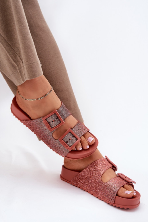 Fragante zapatillas de mujer con brillo I con hebillasmi ZAXY RR285025 color rosa