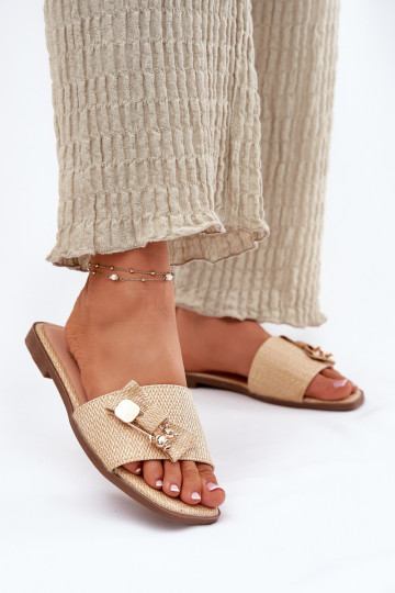 zapatillas de mujer con tacones anchos con cintas beige Sallariela 2