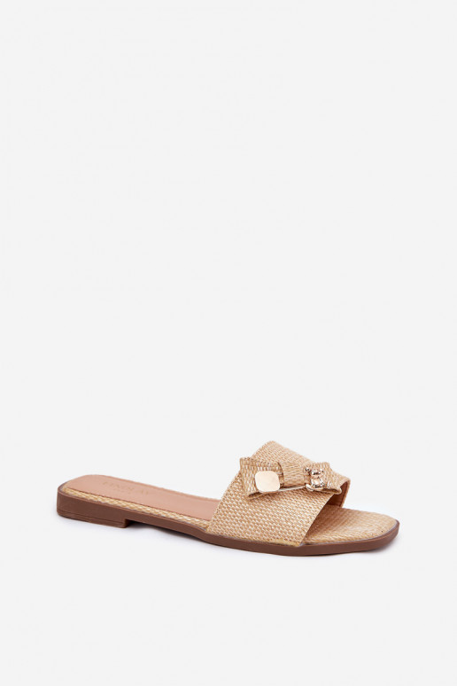 zapatillas de mujer con tacones anchos con cintas beige Sallariela