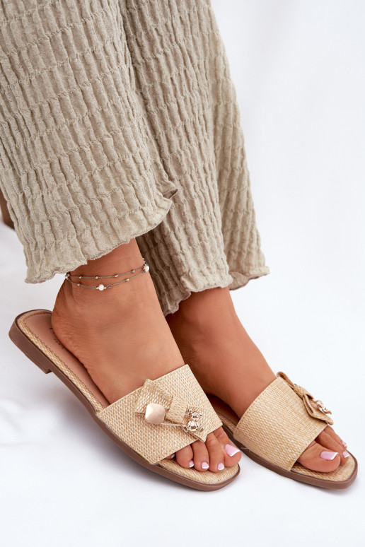 zapatillas de mujer con tacones anchos con cintas beige Sallariela