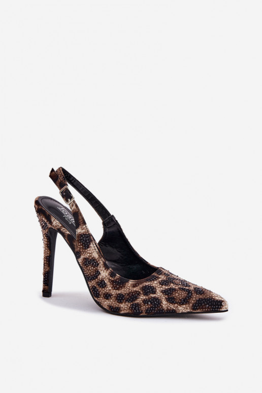 Decorado sandalias con tacones finos con estampados de piel de leopardo beige-de color negro Kemonia Decorado sandalias con tacones finos con estampados de piel de leopardo beige-de color negro Kemonia