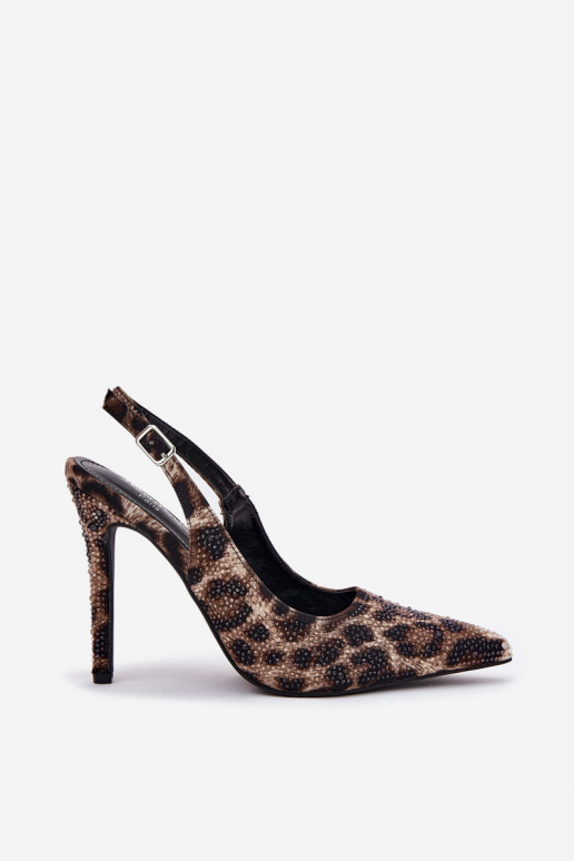 Decorado sandalias con tacones finos con estampados de piel de leopardo beige-de color negro Kemonia Decorado sandalias con tacones finos con estampados de piel de leopardo beige-de color negro Kemonia