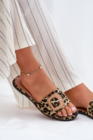 isósceles zapatillas de mujer para decorar con hebillas con estampados de piel de leopardo Clariola