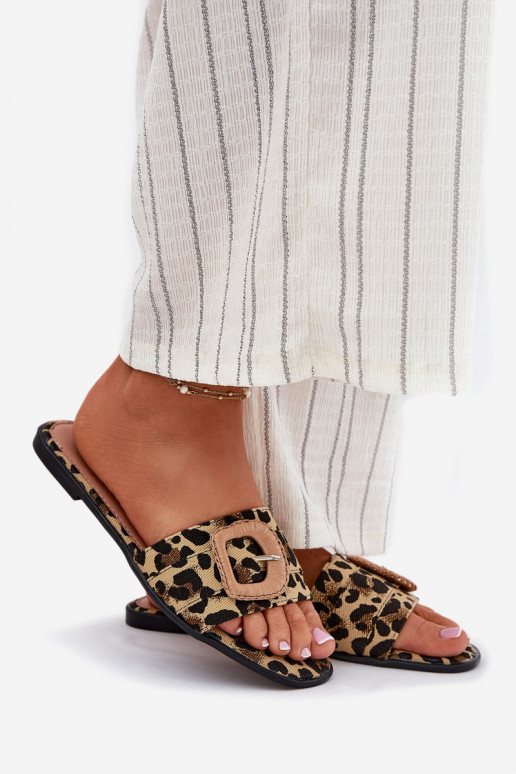 isósceles zapatillas de mujer para decorar con hebillas con estampados de piel de leopardo Clariola