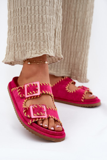 zapatillas de mujer con hebillas I Ozdobnym Obszyciem color rosa Visley 2