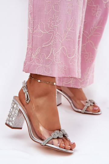 Ver a través de sandalias con tacones D&A MR51-705 color plata 2