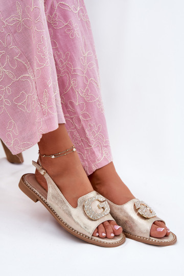 Sandalias de mujer Con decoraciones Detalem S.Barski KV51-081 color dorado