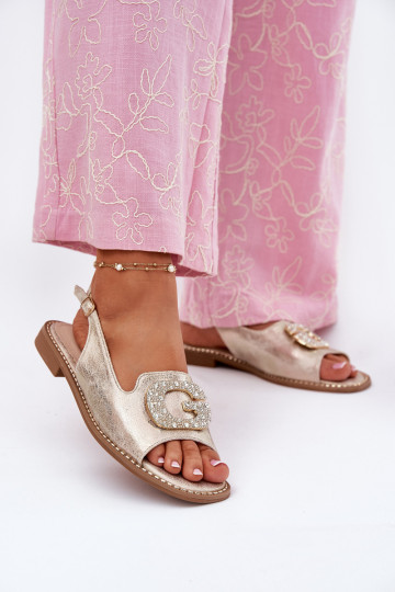 Sandalias de mujer Con decoraciones Detalem S.Barski KV51-081 color dorado 2