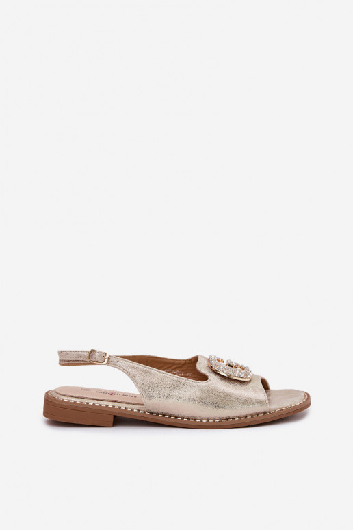 Sandalias de mujer Con decoraciones Detalem S.Barski KV51-081 color dorado Sandalias de mujer Con decoraciones Detalem S.Barski KV51-081 color dorado