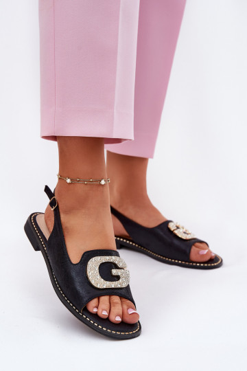 Sandalias de mujer Con decoraciones Detalem S.Barski KV51-081 de color negro