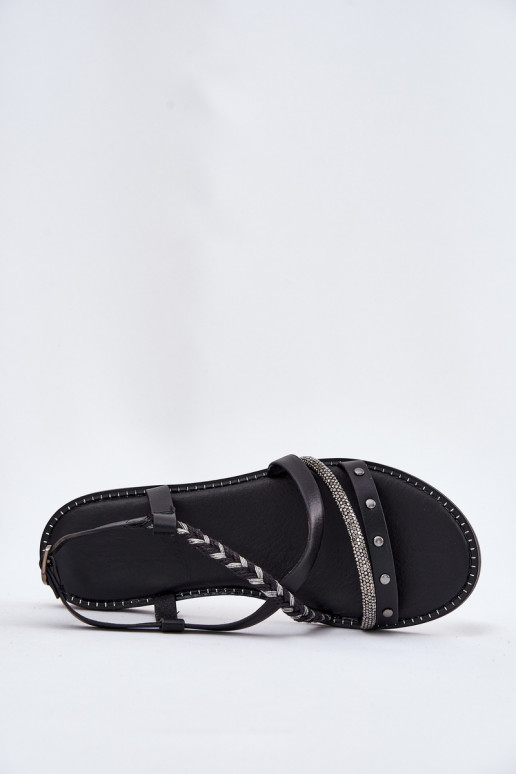 Sandalias planas con correas Vinceza 17379 de color negro Sandalias planas con correas Vinceza 17379 de color negro