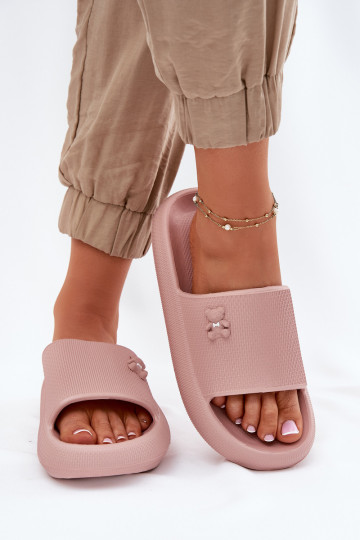 Zapatillas ligeras zapatillas de mujer con una plataforma con oso Vinceza 75210 color rosa 2