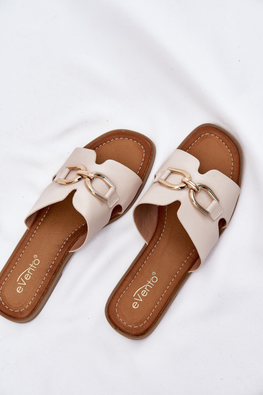 Zapatillas apartamento de mujeres Con decoraciones Detalem beige Amiresna
