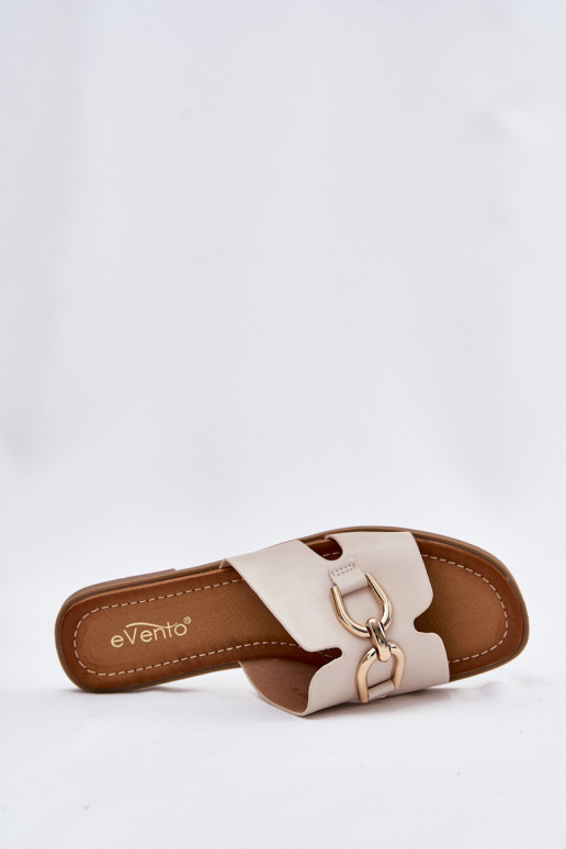 Zapatillas apartamento de mujeres Con decoraciones Detalem beige Amiresna