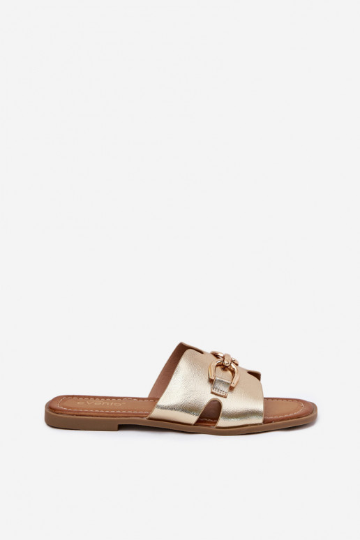 Zapatillas apartamento de mujeres Con decoraciones Detalem color dorado Amiresna