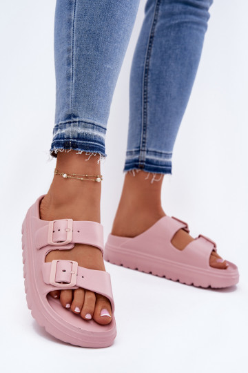 Zapatillas de mujer con espuma. con una plataforma color rosa Melorea