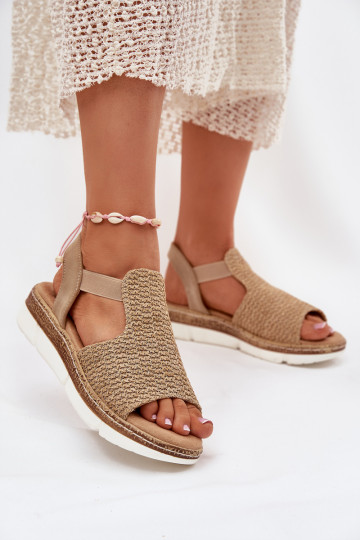 Sandalias de mujer Con Trenza beige-color dorado Jelana 2