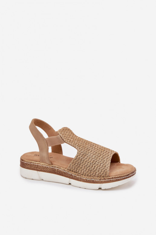 Sandalias de mujer Con Trenza beige-color dorado Jelana