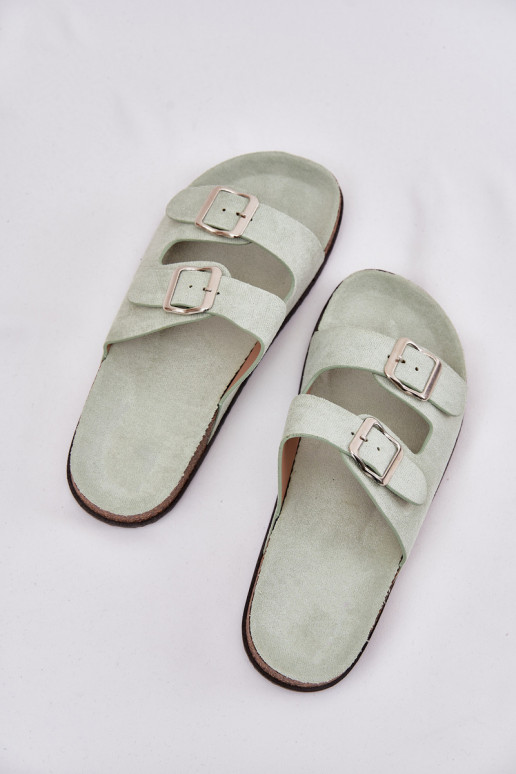 zapatillas de mujer con hebillas color menta Oliena