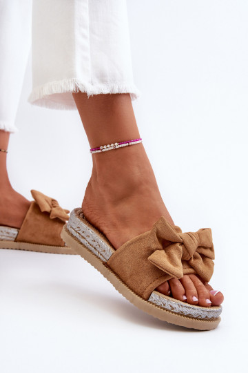 Femenino Zapatillas con una plataforma con cintas color marrón Aflia 2