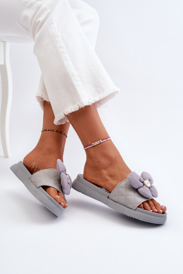 zapatillas de mujer con adornos Activado Bajoj Platformie color gris Cedrella 2