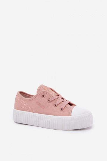 Zapatillas casuales infantiles rosas con cordones, Big Star RR374011 2