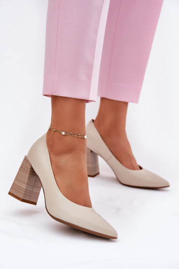 Piel Zapatos con tacones beige Gregosa 2