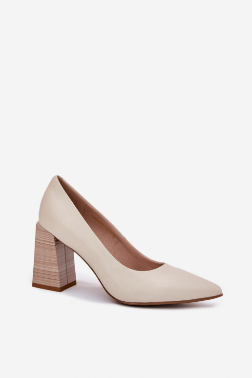 Piel Zapatos con tacones beige Gregosa