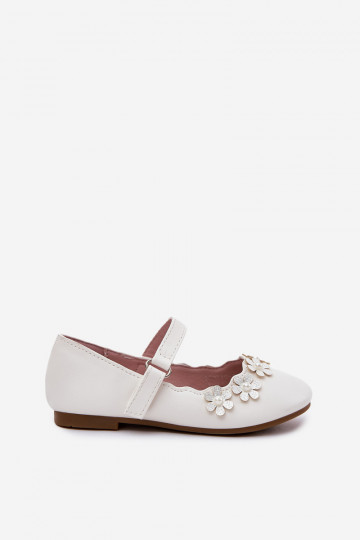 bailarinas infantiles Z con motivos floralesuszkami el color blanco Landgia 2