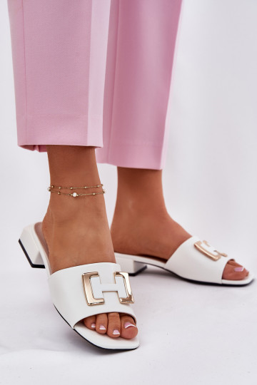 Estilo elegante zapatillas de mujer reloj Ze color doradom Detalem Vinceza 62229 el color blanco 2