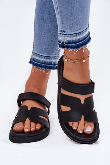 zapatillas de mujer Z con cierre adhesivoem Vinceza 17401 de color negro